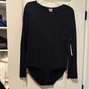 Chico's Classic Black Long Sleeve Bodysuit